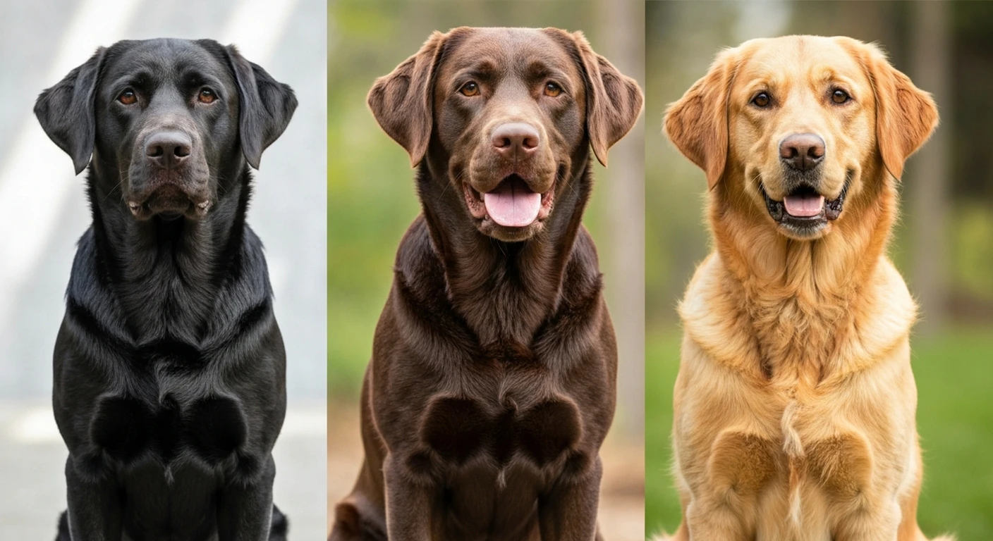 Labrador chocolat, sable ou noir : differences et genetique